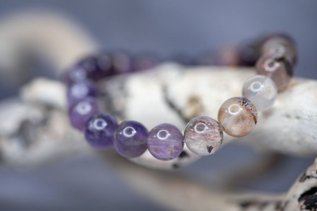 Браслет для раскрытия интуиции из аметиста и мелодита